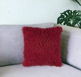 18" Red Cotton Throw Pillow