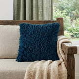 18" Blue Boho Textured Modern Throw Pillow
