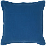 20" Blue Cotton Throw Pillow
