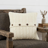 18" Ivory Cotton Throw Pillow