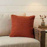 20" Burnt Orange Cotton Throw Pillow with Nubby Texture