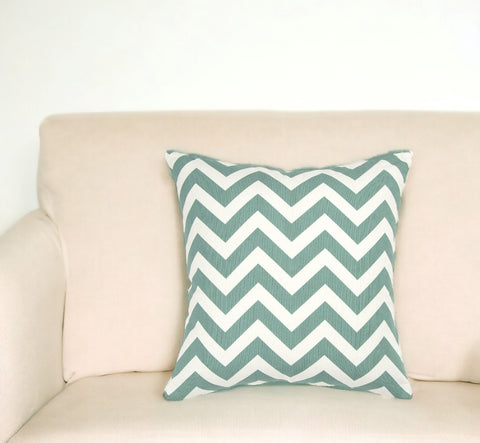 18" Aqua Cotton Throw Pillow