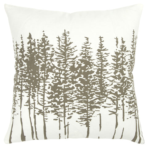 18" Gray Cotton Throw Pillow
