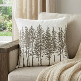 18" Gray Cotton Throw Pillow