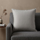 20" Gray Cotton Throw Pillow