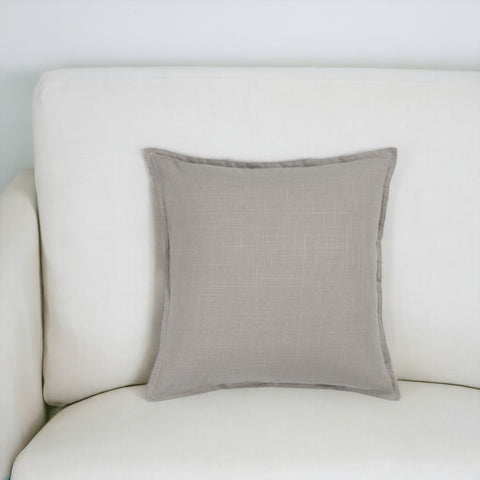 20" Gray Cotton Throw Pillow