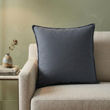 20" Slate Blue Cotton Throw Pillow