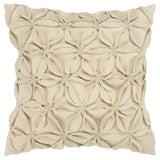 Cream Pinwheel Floral Petal Down Filled Throw Pillow