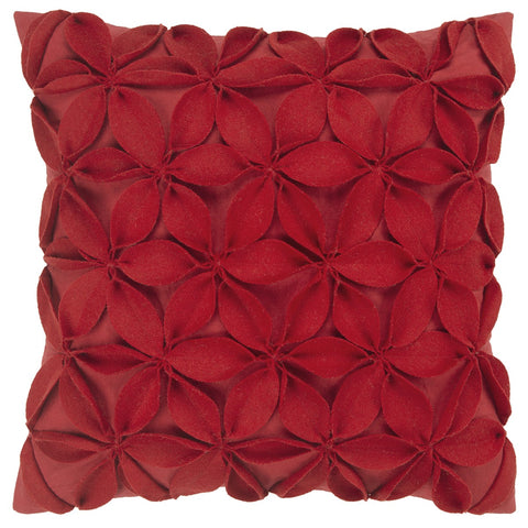 18" Red Cotton Throw Pillow