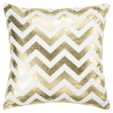 18" Gold and Ivory Cotton Throw Pillow
