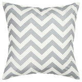 18" Silver and Ivory Cotton Throw Pillow