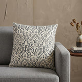22" Light Gray Cotton Throw Pillow