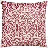 22" Red and White Cotton Throw Pillow