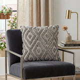 20" Natural And Gray Cotton Throw Pillow