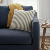 Gray Natural Ticking Stripe Throw Pillow