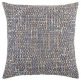 22" Blue And Gray Geometric Weave Nubby Cotton Throw Pillow with Texture