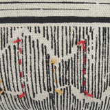 22" Black And White Striped Cotton Throw Pillow