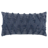 14" X 26" Indigo Cotton Lumbar Throw Pillow with Texture