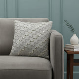 Lux Silver and Gold Beaded Chevron Throw Pillow