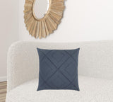 Indigo Pin Tuck Diamond Pattern Throw Pillow