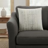 Ivory Silver Distressed Vintage Throw Pillow