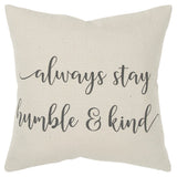 Gray Cream Humble and Kind Throw Pillow