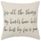 Gray Cream All The Things Throw Pillow