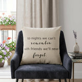 20" Natural And Gray Cotton Whimsical Friends Text Throw Pillow