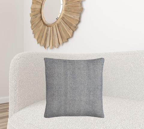 Indigo Ivory Scaled Diamond Pattern Throw Pillow