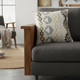 Brown Beige Tribal Embroidered Throw Pillow