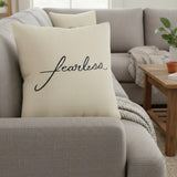 Black Taupe Canvas Fearless Throw Pillow