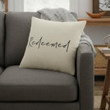 Black Taupe Canvas Redeemed Throw Pillow