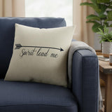 Black Taupe Canvas Spirit Lead Throw Pillow