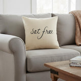 Black Beige Canvas Set Free Still Throw Pillow