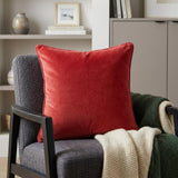 20" Red Cotton Throw Pillow