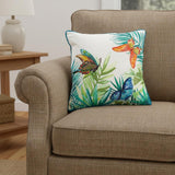 White Green Butterfly Bliss Decorative Throw Pillow