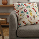 Pink Red Floral Bud Textural Throw Pillow