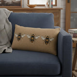 Tan Honeybees Trio Deocrative Lumbar Pillow