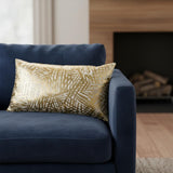 Gold Foil Etched Pattern Lumbar Pillow
