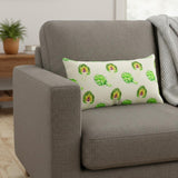 Lemon Green Artichoke Embroidered Lumbar Pillow