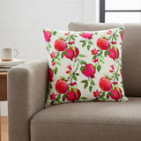 Red White Pomegranates Decorative Throw Pillow