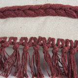 14" X 26" Rust And Off White Braided Cotton Throw Pillow