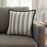 Black Ivory Alternate Striped Throw Pillow