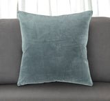 22" Teal Cotton Velvet Throw Pillow