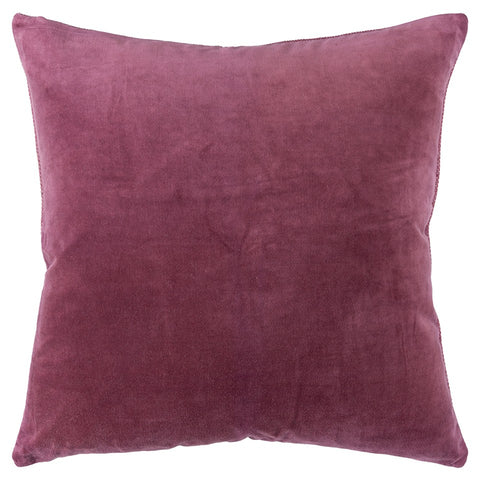 22" Raspberry Cotton Velvet Throw Pillow