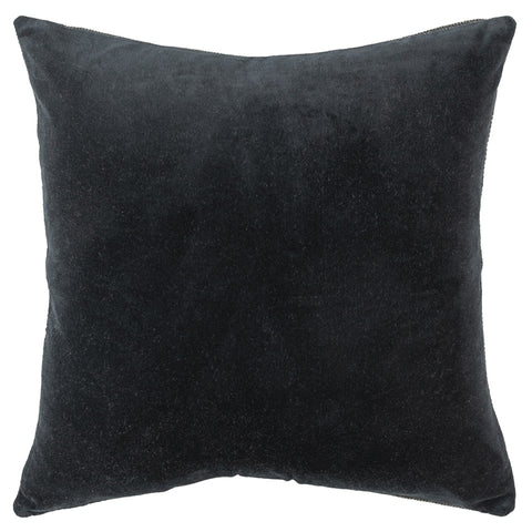 22" Black Cotton Velvet Throw Pillow