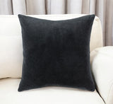22" Black Cotton Velvet Throw Pillow