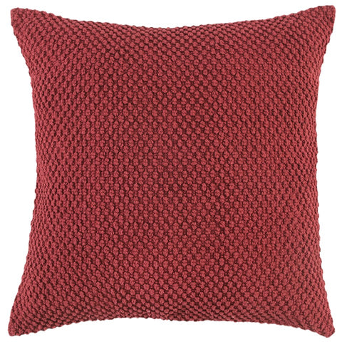 20" Merlot Cotton Throw Pillow with Nubby Texture