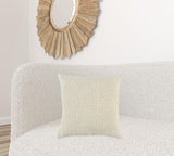 20" Natural Beige Nubby Textured Modern Throw Pillow