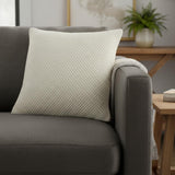 20" Natural Beige Nubby Textured Modern Throw Pillow